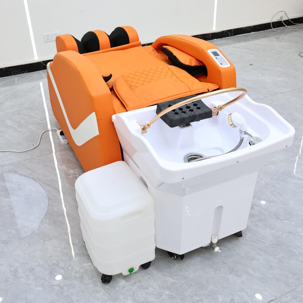 Atami Japanese Head Spa with Massage Chair - No Plumbing - Orange - Image 2